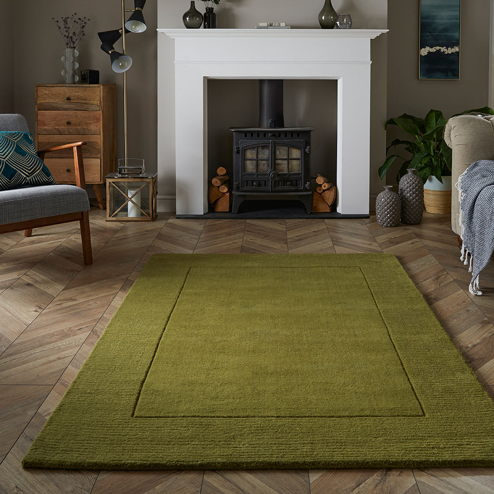 Esselle Home Esme Olive Wool Rug 80 x 150cm Image 2