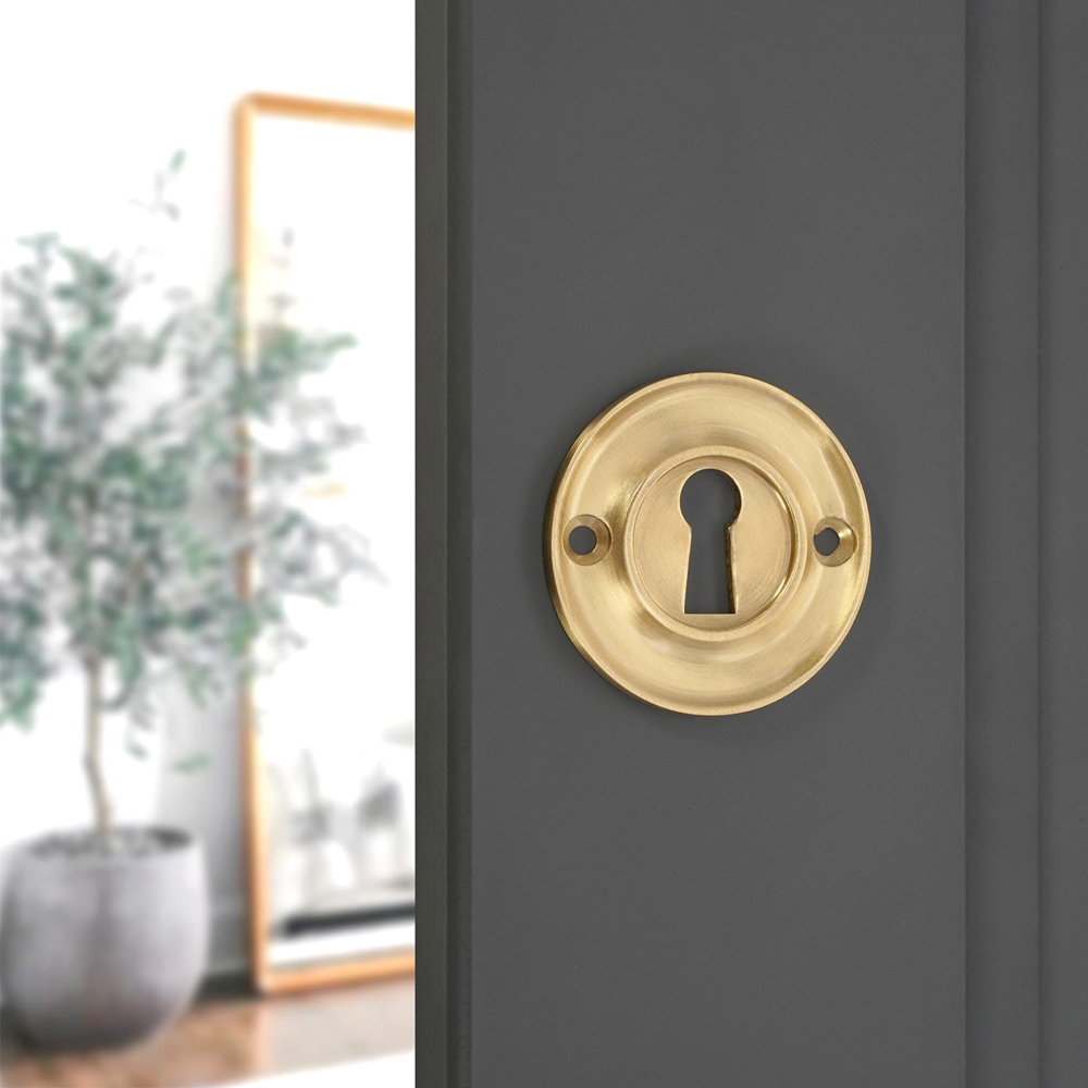 Spira Brass Slimline Standard Satin Brass Escutcheon Image 2