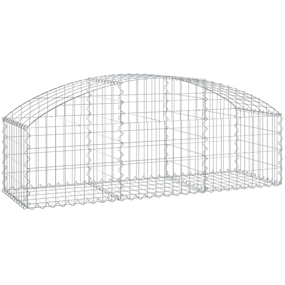 vidaXL Silver Galvanised Iron Gabion Basket 150 x 50 x 40/60cm Image 1