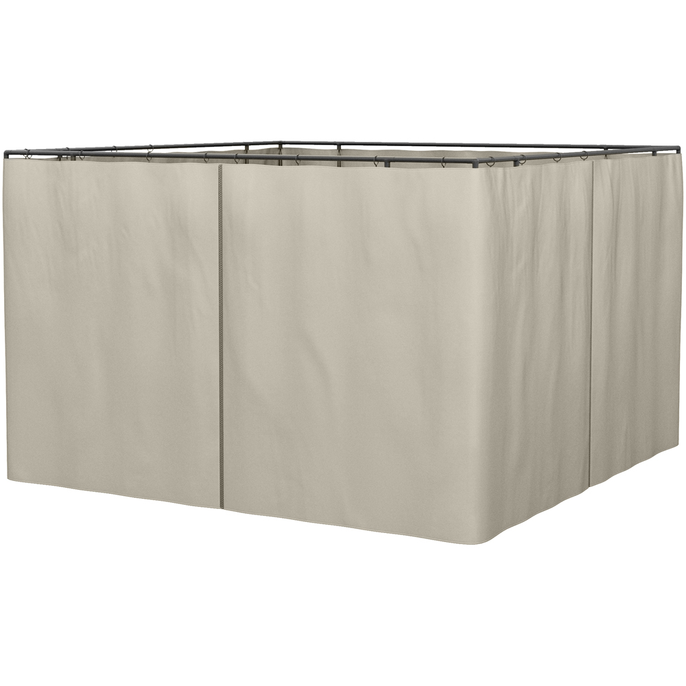 Outsunny 3 x 3m Beige Universal Replacement Gazebo Sidewall Panels 4 Pack Image 2