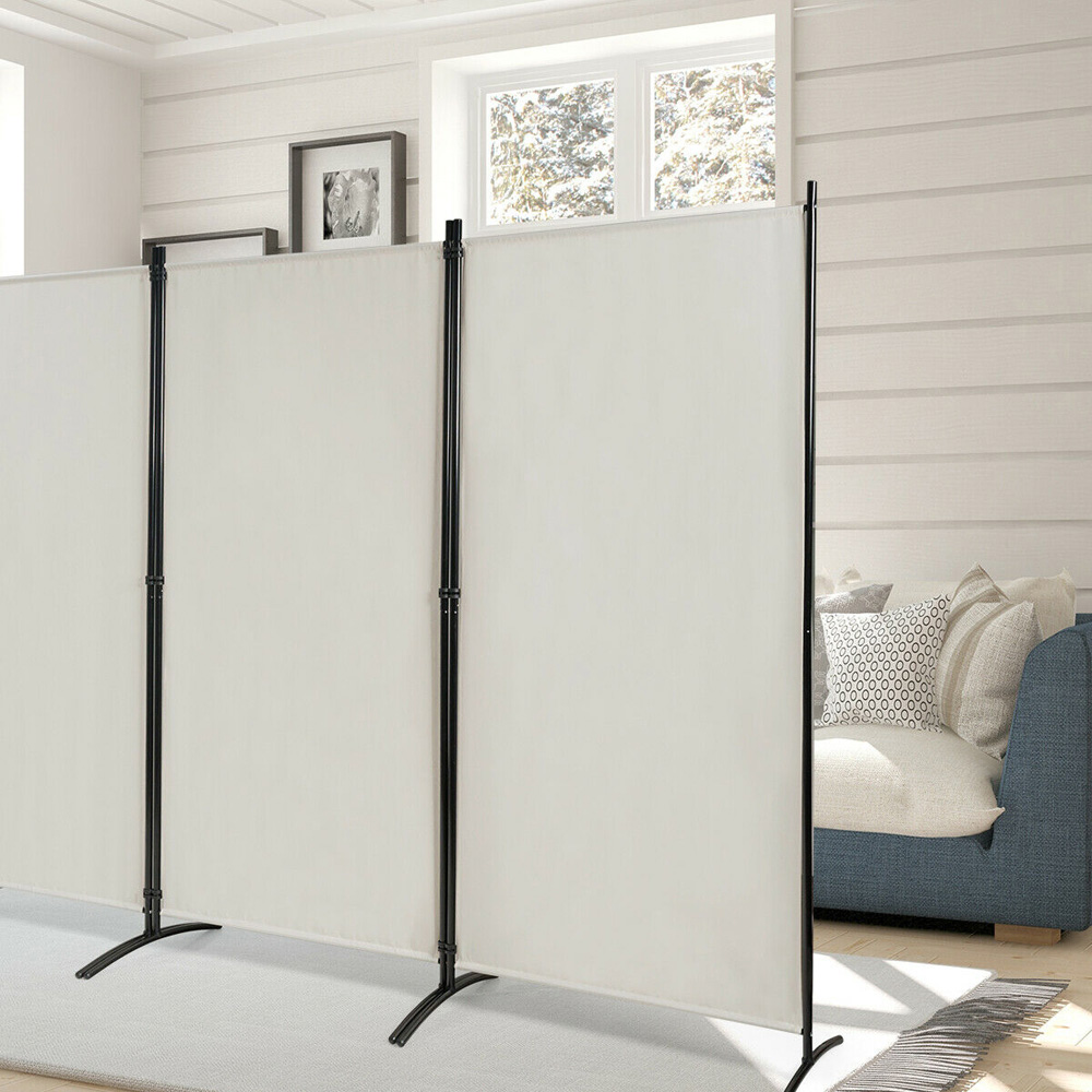 Costway 3 Panel Beige Foldable Room Divider Image 5