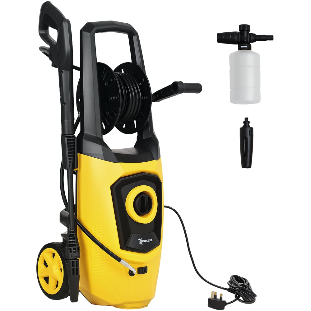 DURHAND 845-867V70YL 1800W Yellow Portable Power Washer 150Bar Image 3