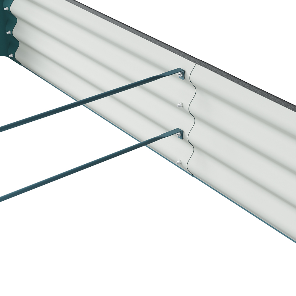 Living and Home Dark Blue Large Rectangular Galvanised Steel Raised Garden Bed 180 x 120cm Image 5