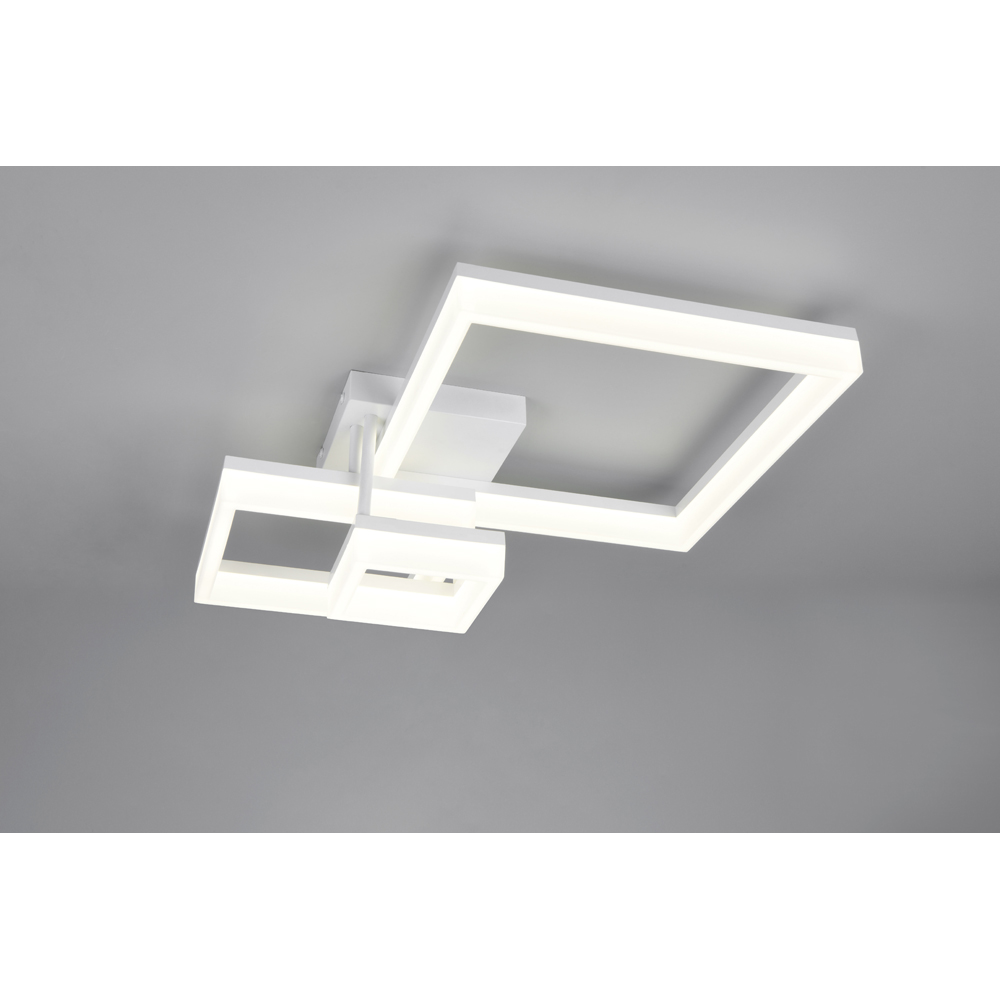 TRIO Camino Matt White Square LED Ceiling Light Image 2