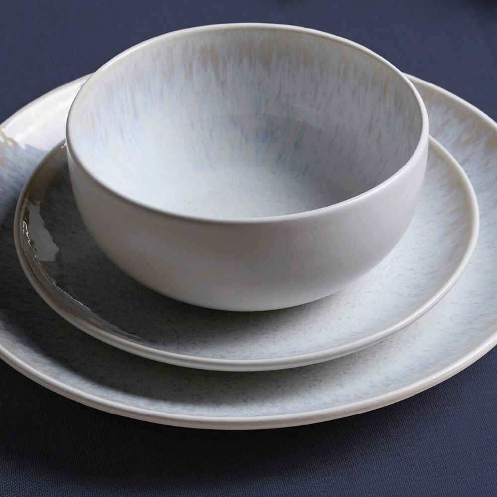 12 Piece White Textured Dinner Set - White Image 4