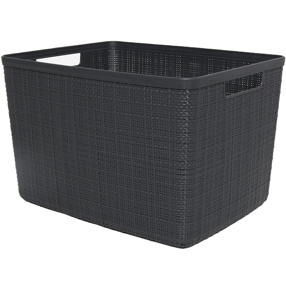 Curver Deep Shadow Jute Pattern Laundry Basket Image