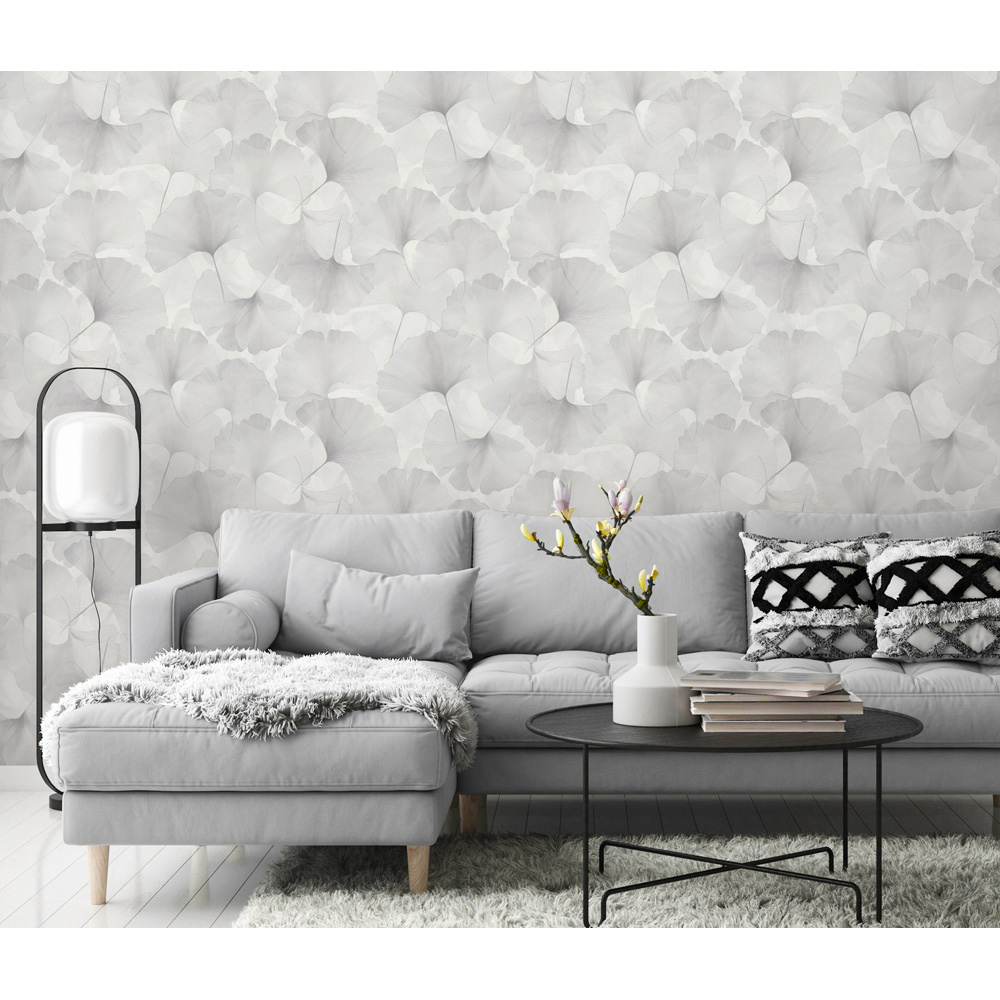 Erismann Elysium Ginko Dream Light Grey Wallpaper Image 6