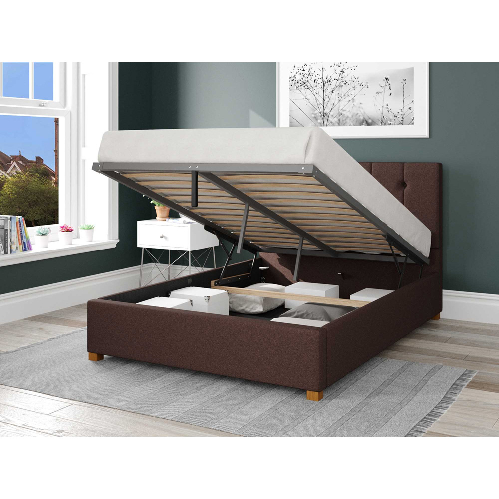 Aspire Hepburn Double Chocolate Yorkshire Knit Ottoman Bed Image 2