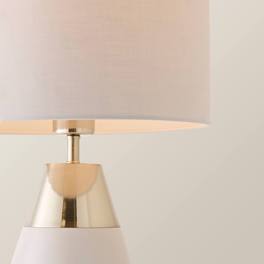 ValueLights Hurst Grey Drum Shade Touch Table Lamp with Bulb Image 4