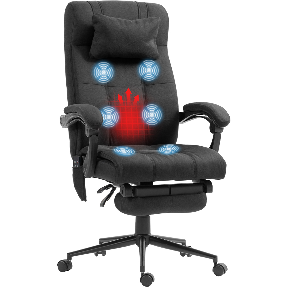 Vinsetto Black Fabric Heated Massage Office Chair Image 2