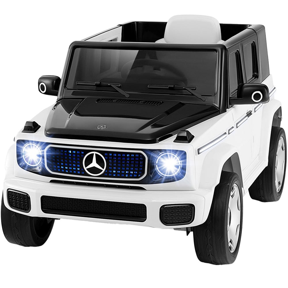 Costway Kids White Licensed Mercedes Benz EQG Ride On Car 12V Image 1