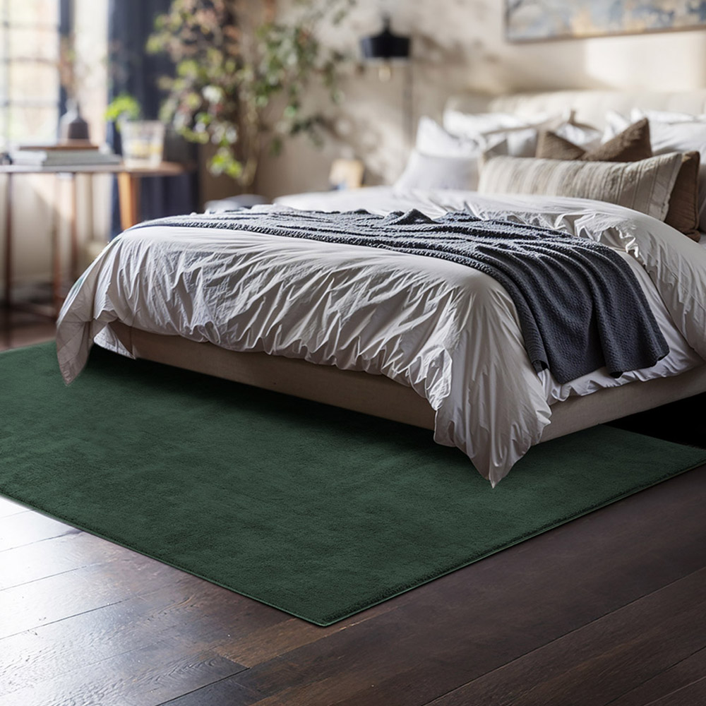 tectake Zonelle Green Short Pile Ultra Soft Rug 170 x 120cm Image 2