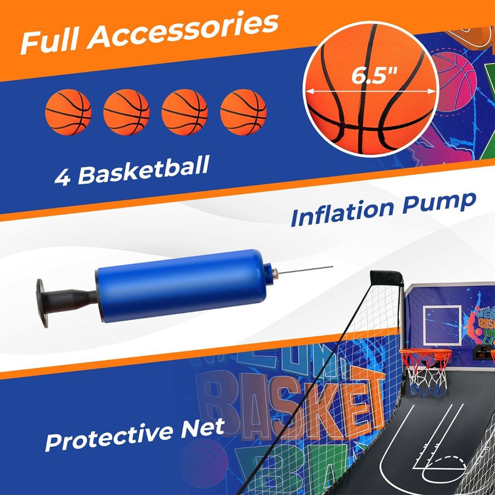 Costway Navy Foldable Basketball Arcade Game Image 8