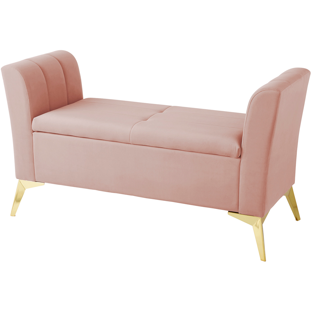 GFW Pettine Blush Pink Ottoman Storage Bench Image 2