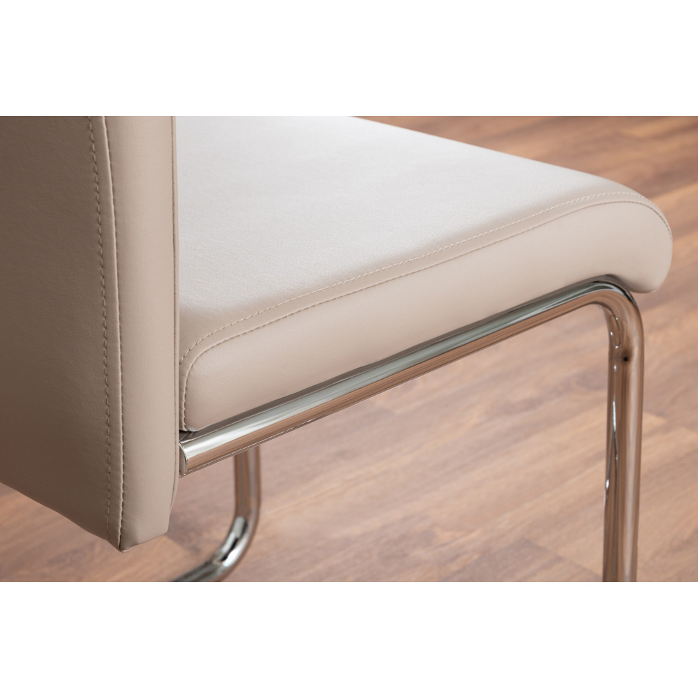 Furniturebox Molini Fontana 4 Seater Dining Set Grey Gloss Cappuccino and Chrome Image 6