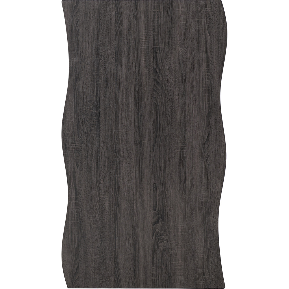 Seconique Quebec Black Wood Grain Wave Edge Dining Table Image 6