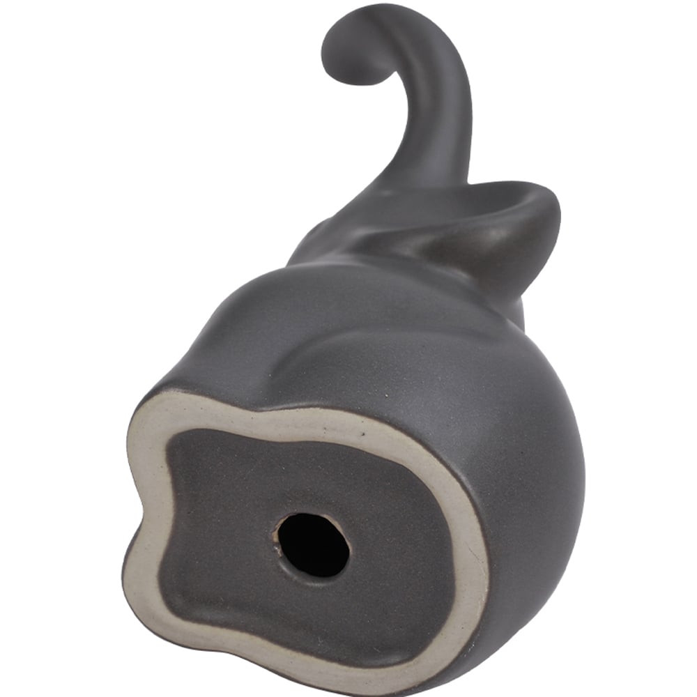 Living and Home 2 Piece Grey and Beige Ceramic Couple Elephant Ornament Set Image 2