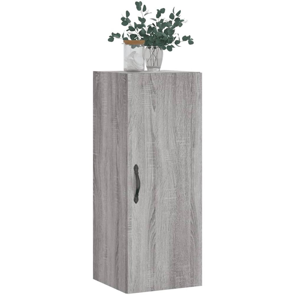 vidaXL Single Door Grey Sonoma Wall Mounted Slim Storage Cabinet Image 3