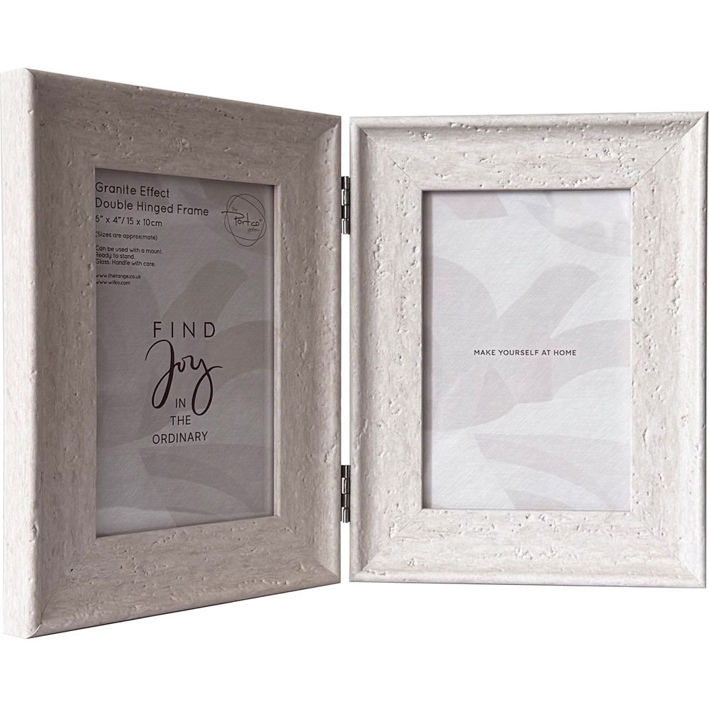Granite Effect Double Hinged Frame Light Grey Image 2