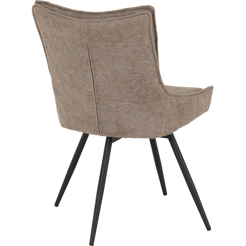 Seconique Lewis Set of 2 Fawn Fabric Swivel Dining Chair Image 5