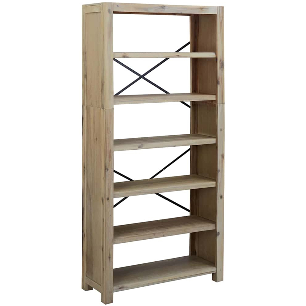 vidaXL 6 Shelf Solid Wood Acacia Bookcase Image 2