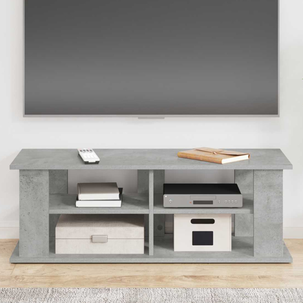 vidaXL 4 Shelf Concrete Grey TV Stand Image 1
