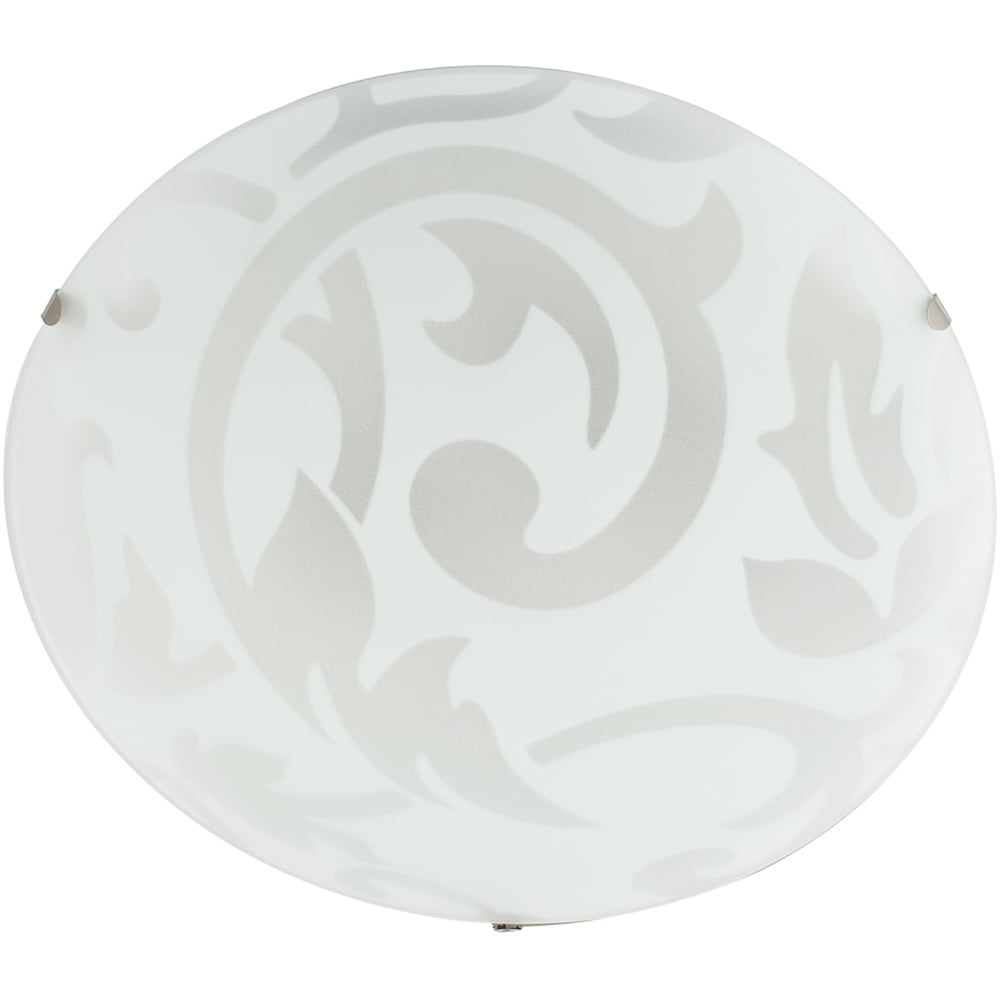 Happy Homewares Floral Circular Frosted White Glass IP20 Flush Ceiling Light Image 4