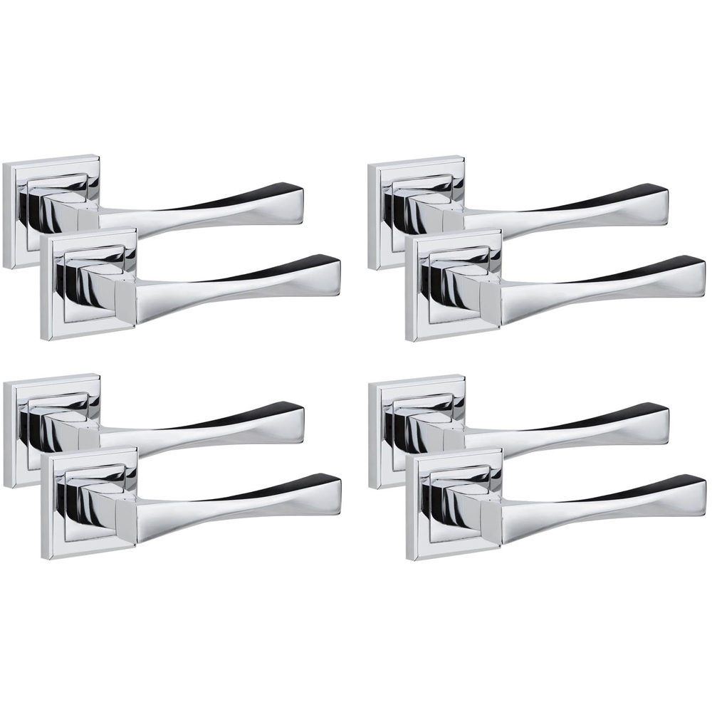 Golden Grace Polished Chrome Astrid Straight Door Handle Set 4 Pack Image 1