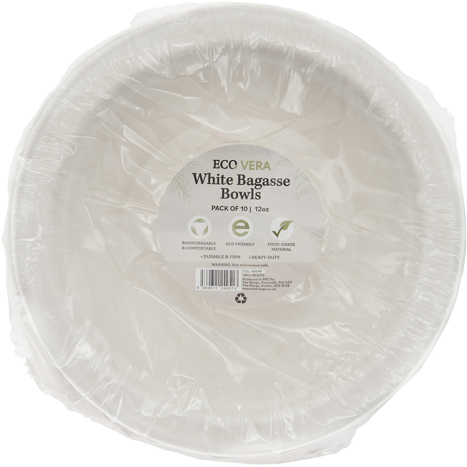 Pack of 10 Bagasse Bowls - White Image 1