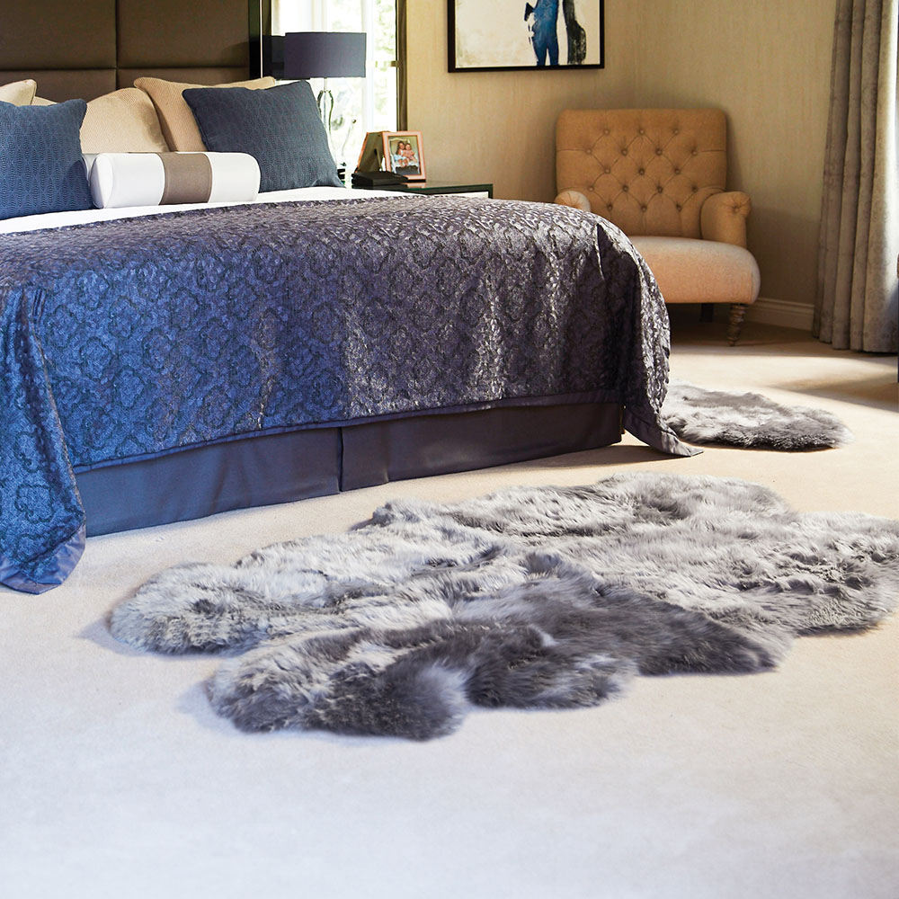 Origins Genuine Sheepskin Grey Quad New Zealand Wool Rug 160 x 105cm Image 6