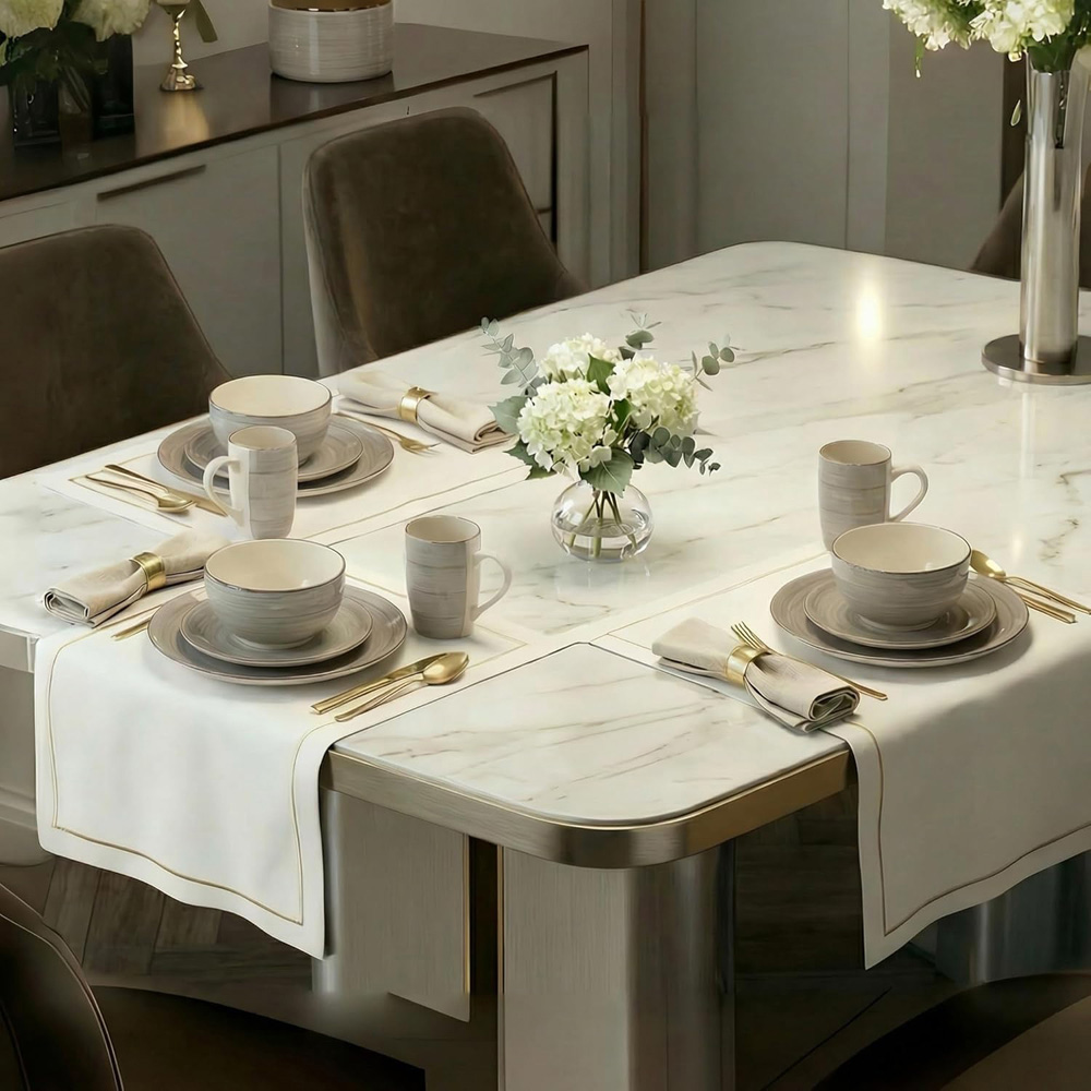 Alivio Spiral Glaze Chocolate Lead-Free Porcelain 16 Piece Dinner Set Image 4