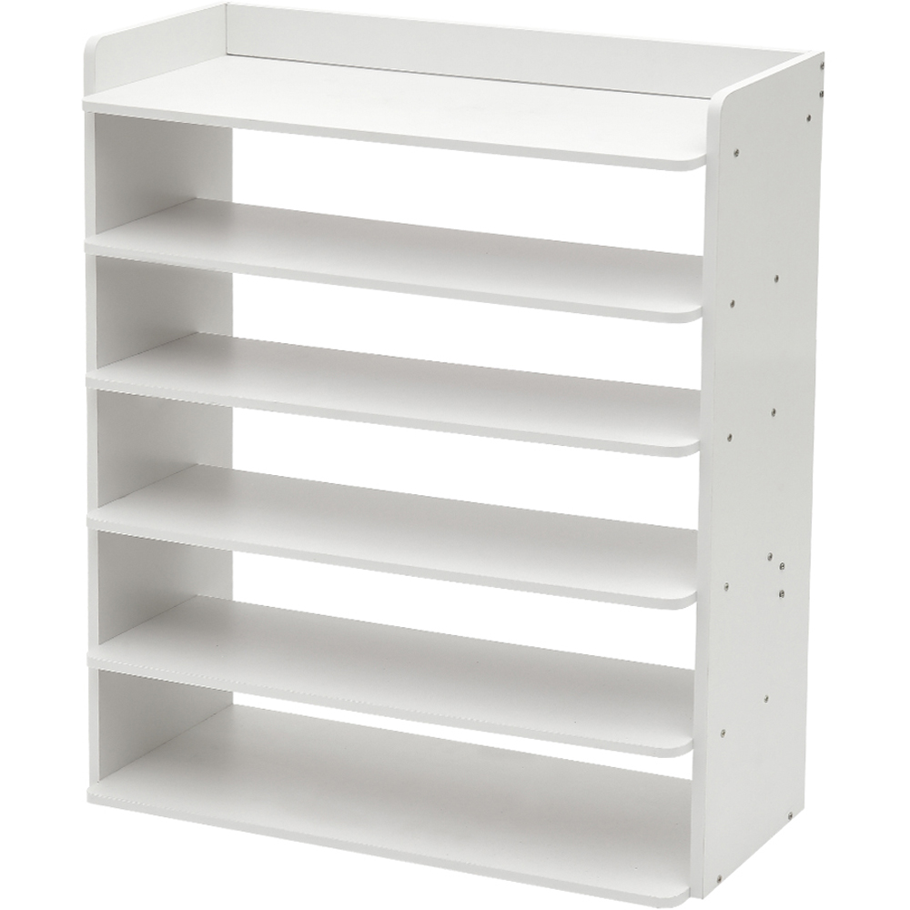 H&O Direct 6 Shelf White Shoe Rack Image 1