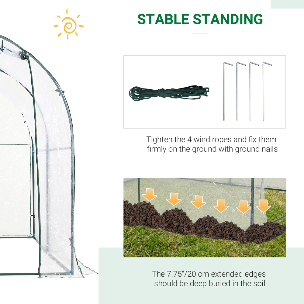 Outsunny Transparent 8 x 6.5ft Walk In Greenhouse Image 6