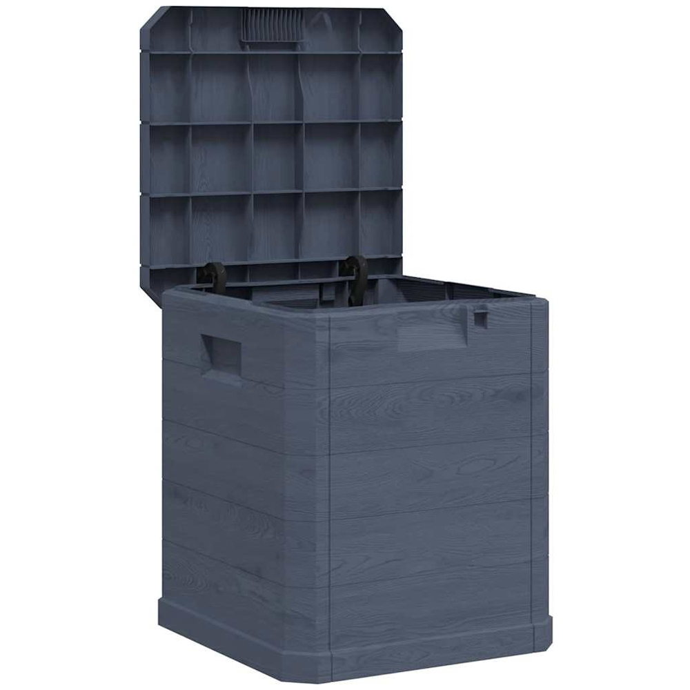 Walplus 90L Anthracite Compact Wooden Effect Plastic Storage Box Image 3