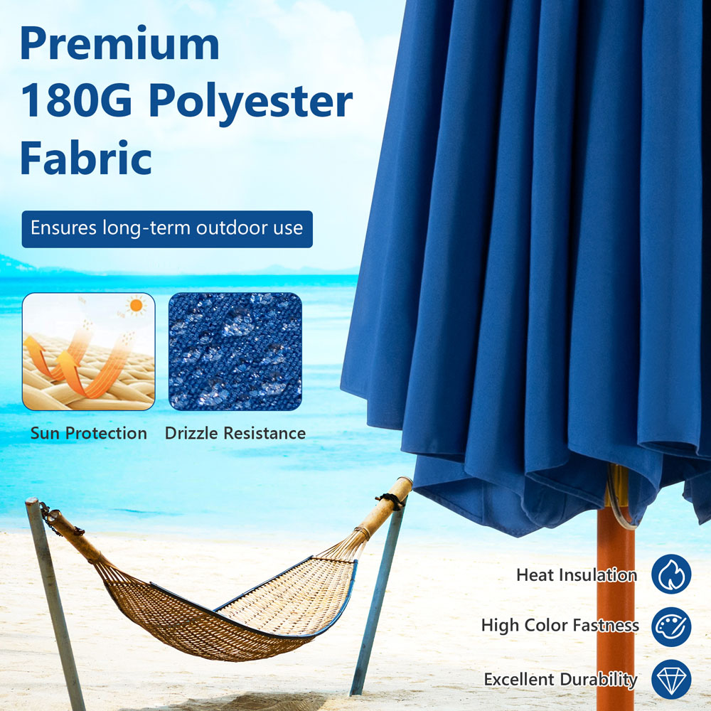 Costway Blue 3 Gear Position Garden Umbrella 2.83m Image 8