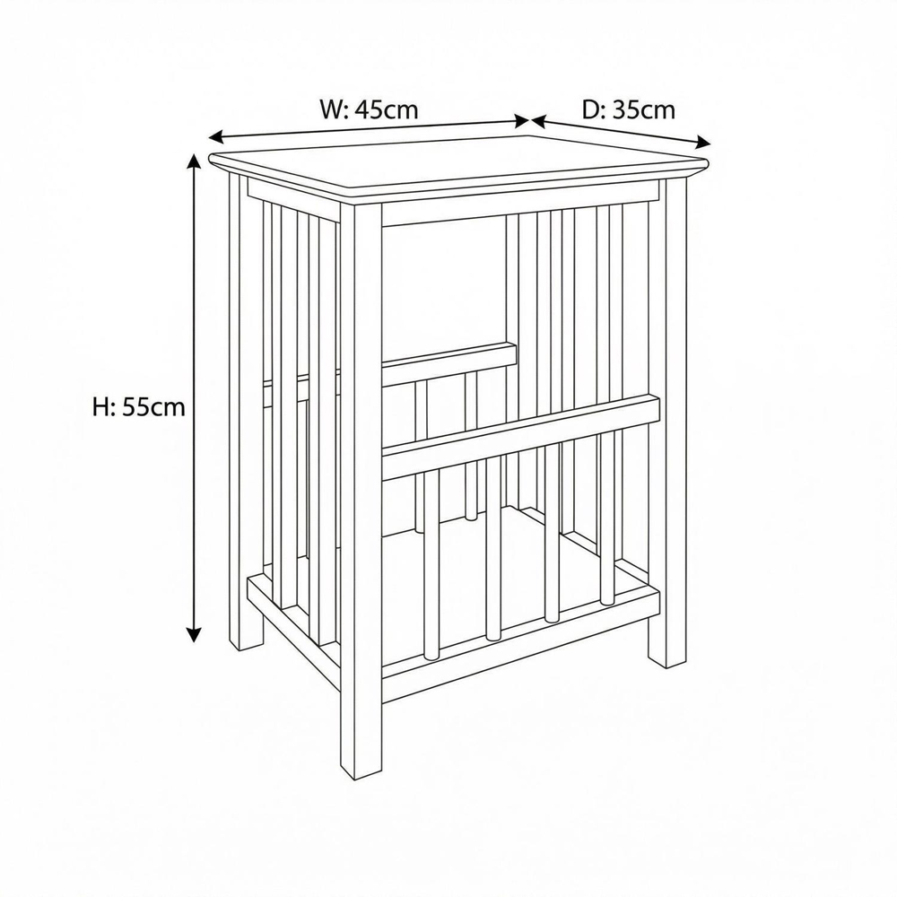 FWStyle Taberno Sage Green and Oak Magazine Rack Table Image 7