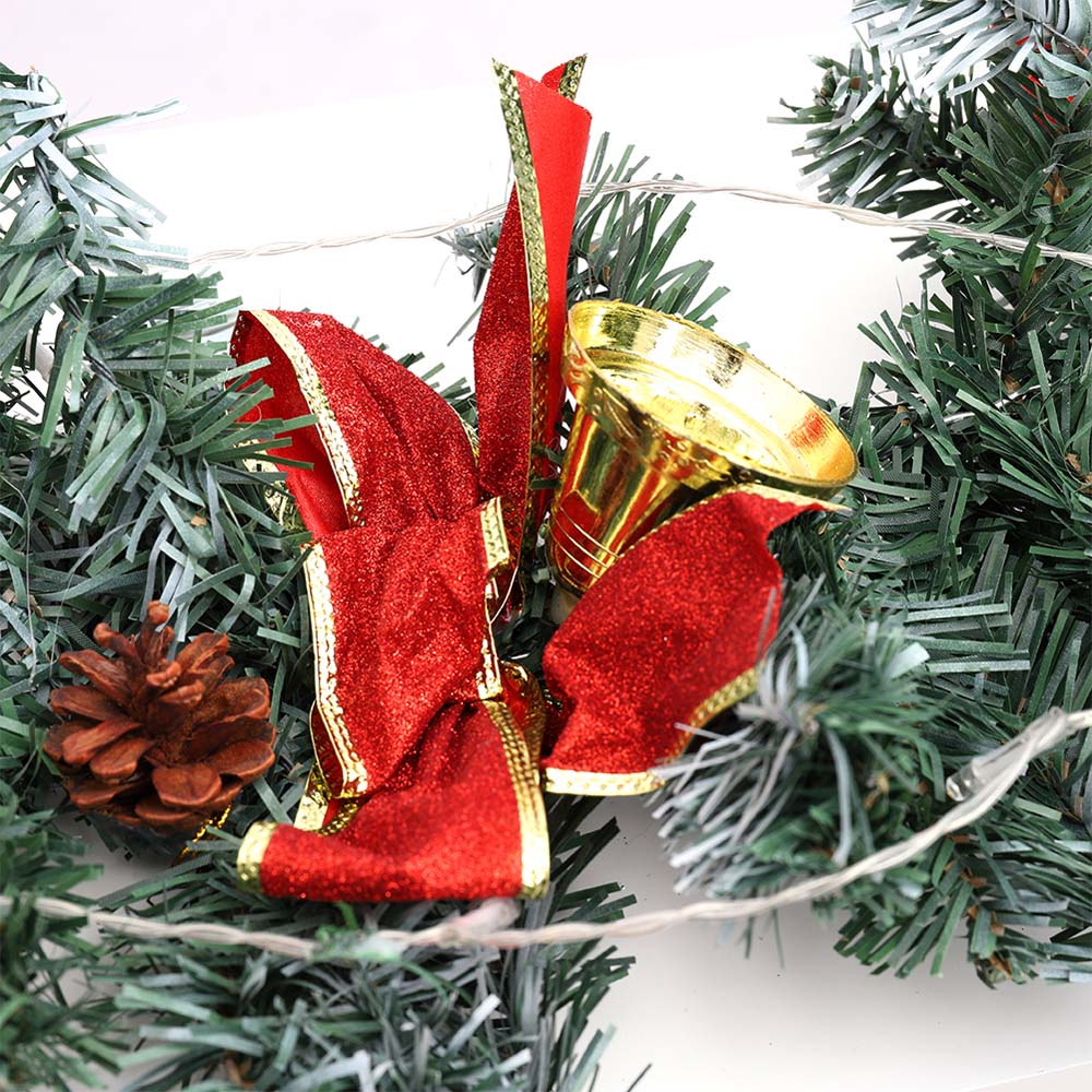 Living and Home Pre Lit Christmas Garland with Gold Bell 230cm Image 4