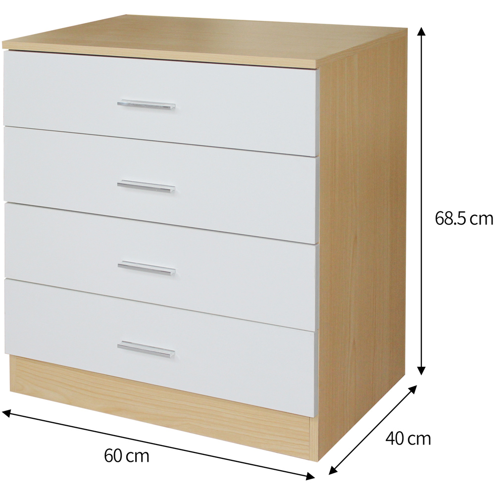 Brooklyn 4 Drawer White High Gloss Chest of Drawers Image 6