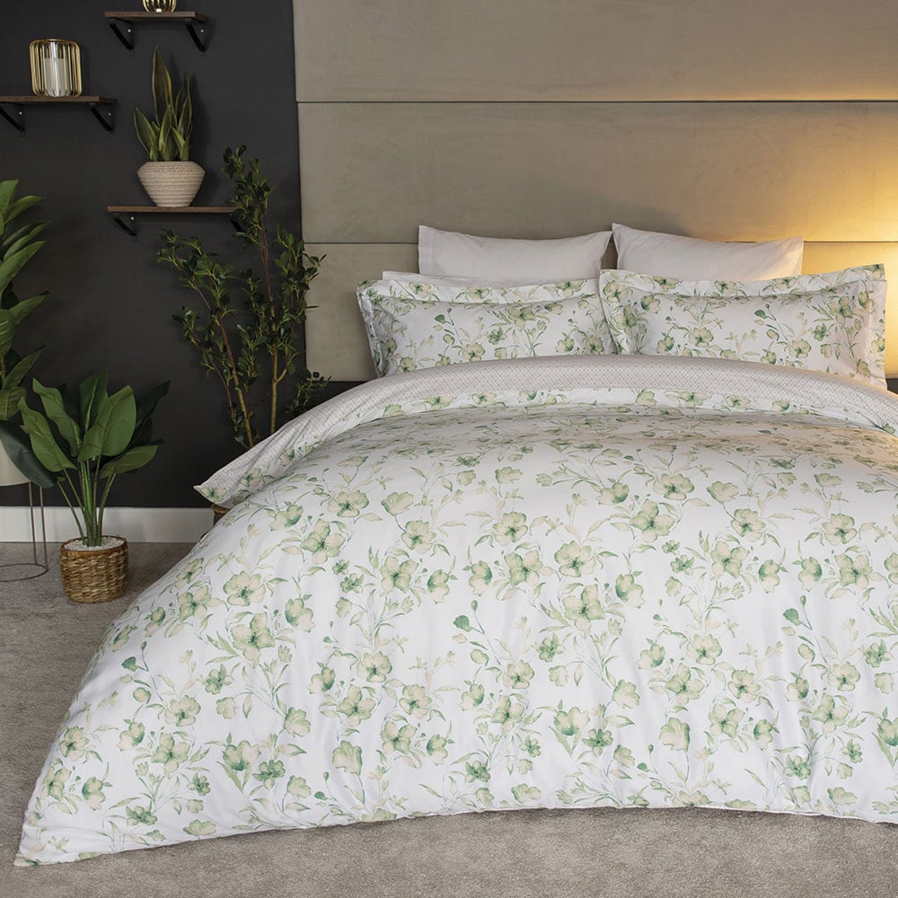 Serene Milena King Size Floral 300 Thread Count Duvet Cover Set Image 1