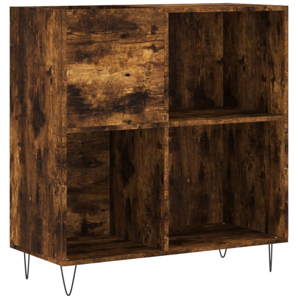 vidaXL 3 Shelf Smoked Oak Record Cabinet Image 2