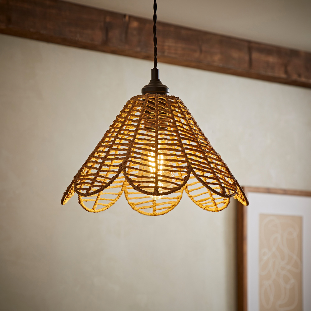 ValueLights Vine Natural Rattan Flower Pendant Lamp Shade Image 6