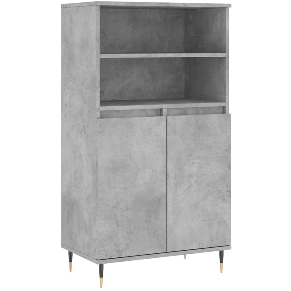 vidaXL 2 Door 2 Shelf Concrete Grey Highboard Image 2