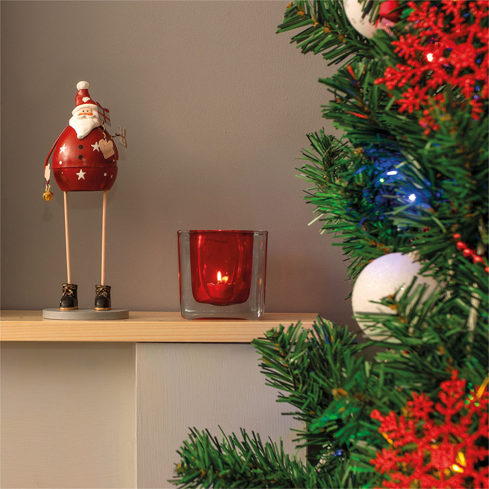 St Helens Red Santa Metal Christmas Decoration Image 4
