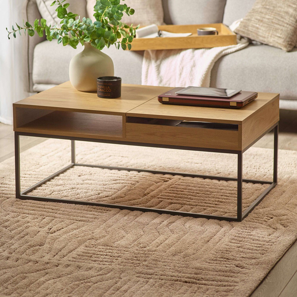 Julian Bowen Kade Single Drawer Single Shelf Oak Effect Coffee Table Image 8