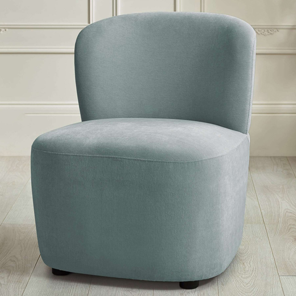 Julian Bowen Lunetta Blue Chenille Armless Accent Chair Image 1