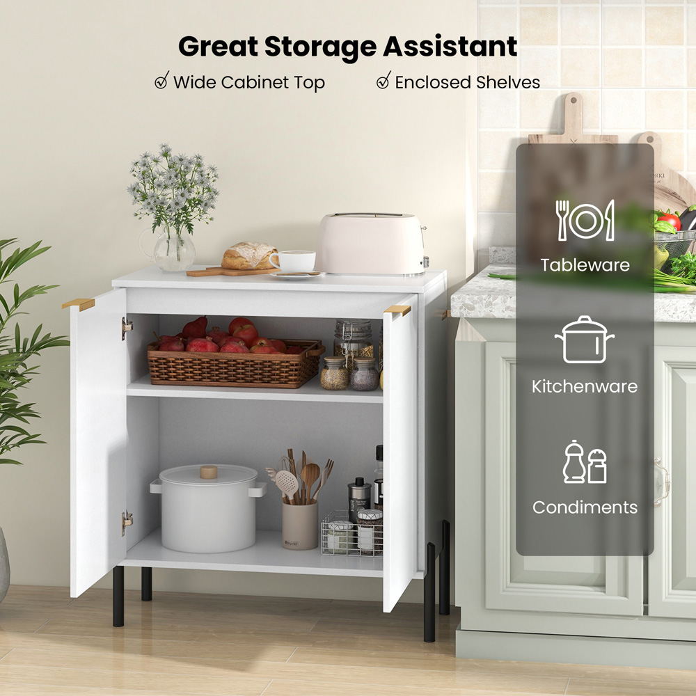 Costway 2 Door White Buffet Cabinet Image 5