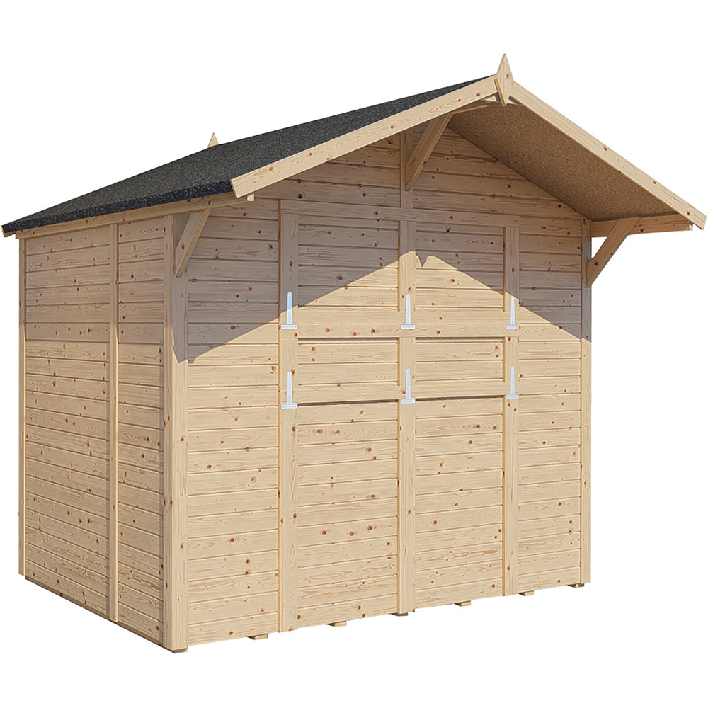 Rowlinson Bertilo 8 x 6ft Natural Apex Market Stall with Fold-Down Serving Counter Image 3