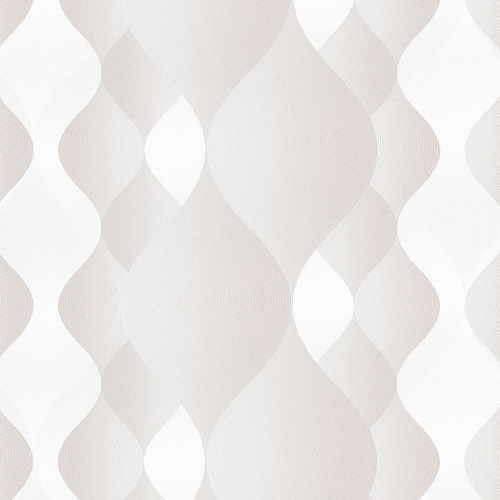 Erismann Curvy Shimmer White and Cream Wallpaper Image 1