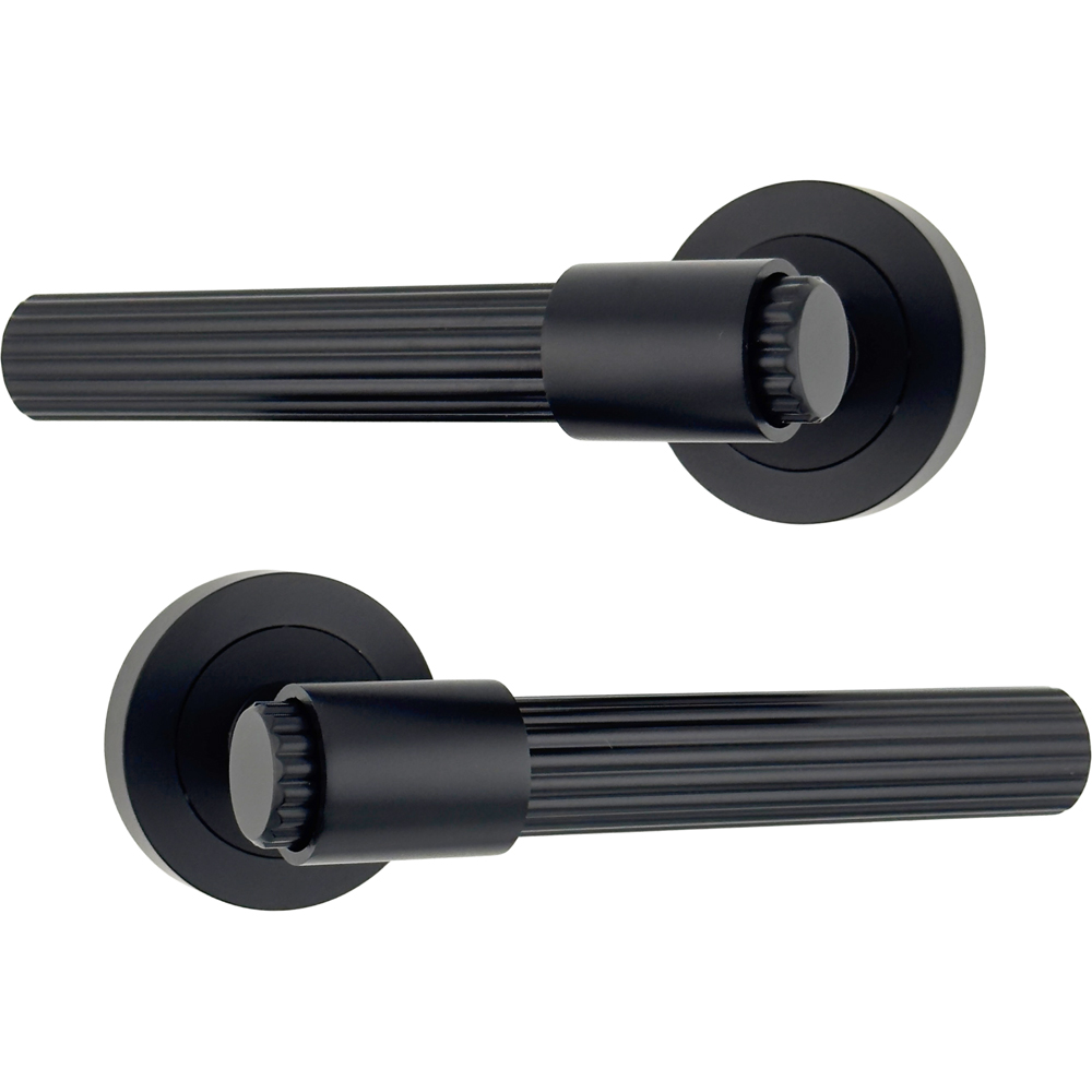 AXS Hardware Nevada Black Latch Door Handles on Rose Image 3