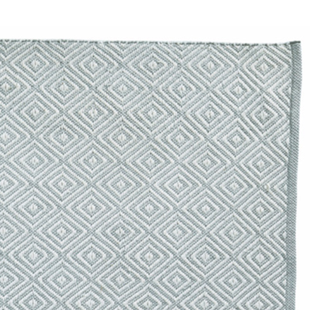 Hug Rug Sky Grey Woven Diamond Rug 80 x 150cm Image 2